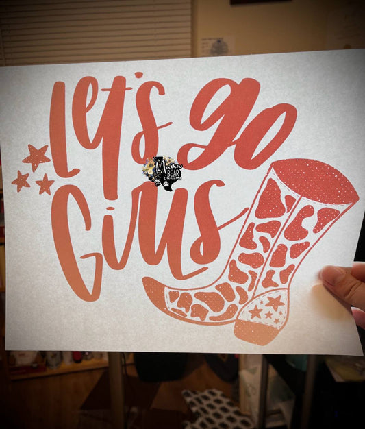 “Let’s Go Girls” Cowgirl Graphic Tee – Western Country Concert Shirt with Cowboy Boot Design