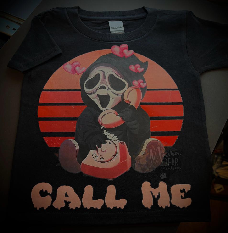 "Call Me" Ghostface Youth Tee – Retro Love Edition