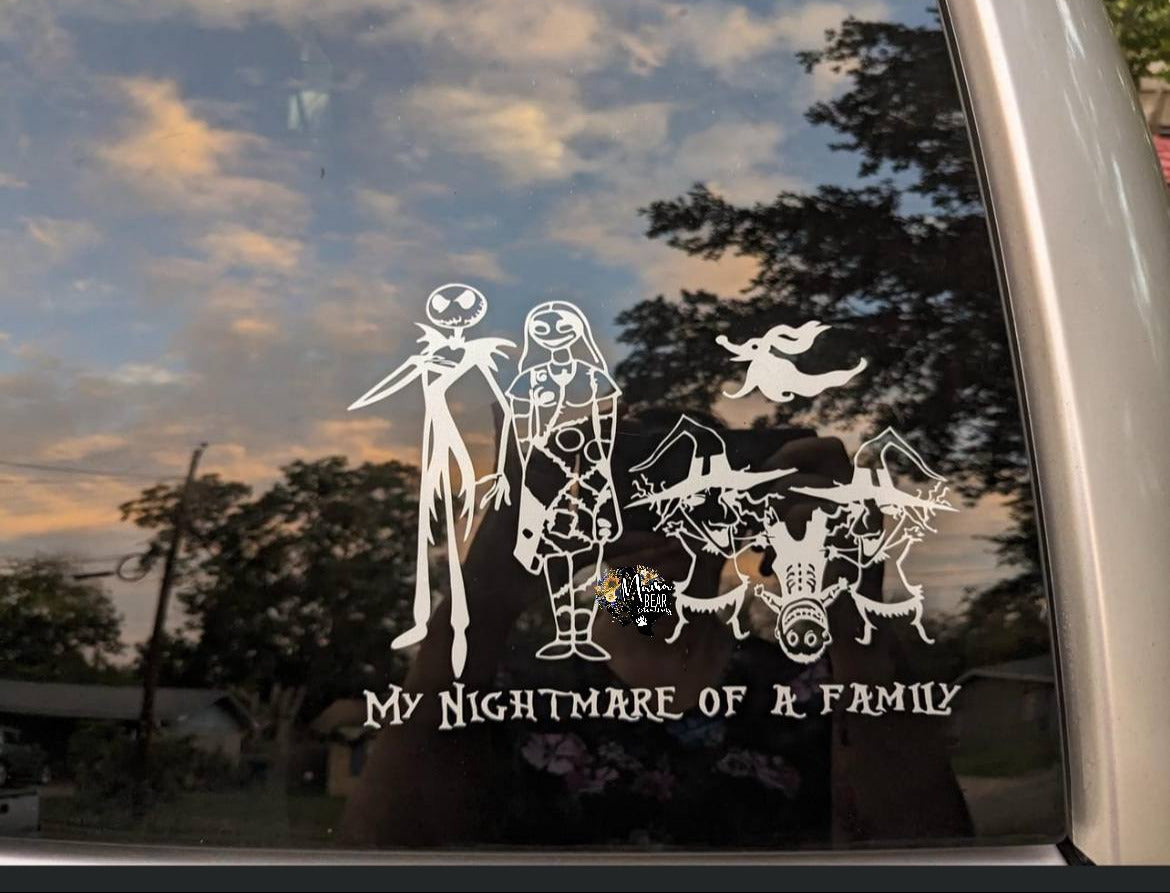 "My Nightmare of a Family" Custom Car Decal
