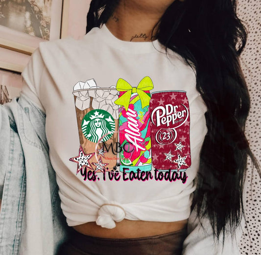 "Yes, I’ve Eaten Today" Graphic T-Shirt – Funny Energy Drink & Caffeine Tee for Women & Moms