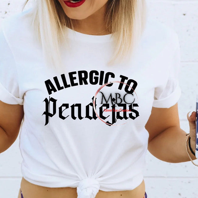 Allergic to Pendejas Graphic Tee – Funny Anti-Social Shirt, Allergic to Mean People, Trendy Introvert Aesthetic Tee
